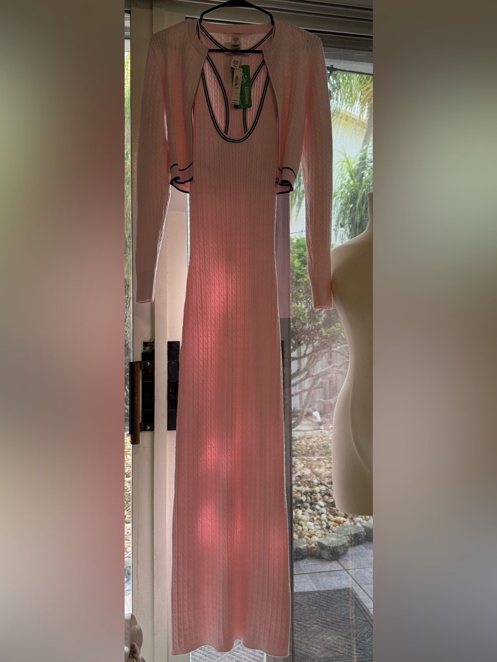 Victoria's Secret Blush Pink Ribbed dress with matching cardigan